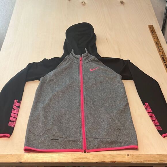 Nike Dri-Fit Grey Full‎ Zip Hoodie Womens Juniors XL - Picture 1 of 4